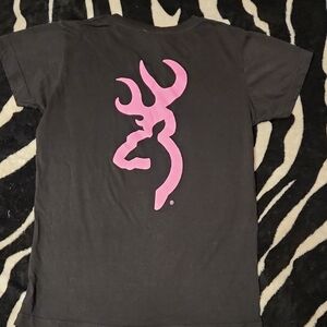 Browning Black Tee with Pink Logo